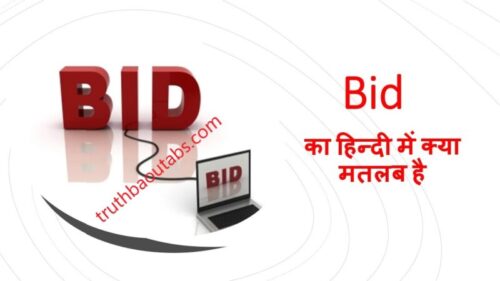 Meaning of Bid in Hindi – Bid का हिन्दी में क्या मतलब है?