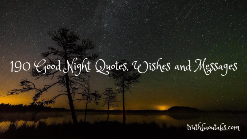 190 Good Night Quotes, Wishes and Messages