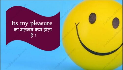 Its my pleasure का मतलब क्या होता है ? It’s My Pleasure Meaning In Hindi